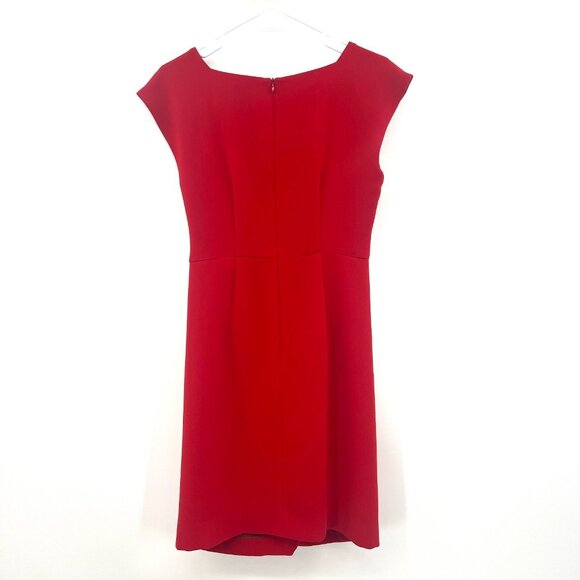 L.K.Bennett Red Ruched Side Short Dress Women's Size 6 - Picture 5 of 6